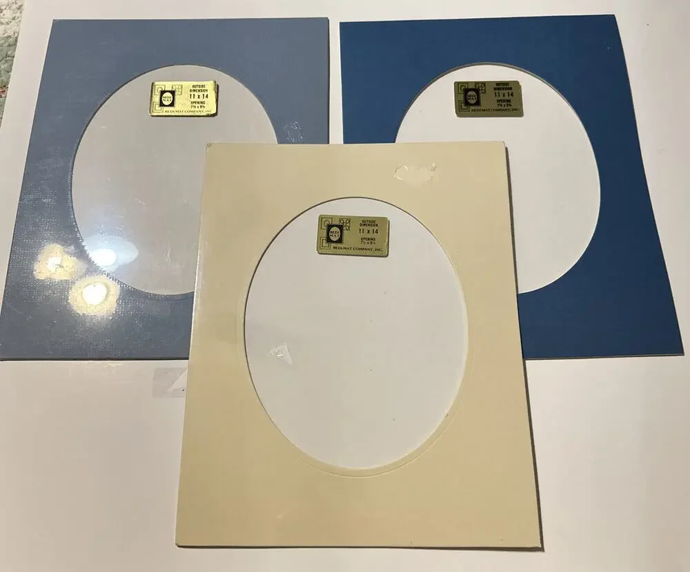 New Lot of 3 Oval Photo Framing Painting Craft Watercolor 11 x 14 & 7.5 x 9.5